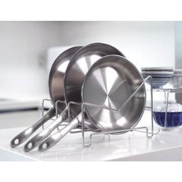 304不銹鋼櫥柜內煎鍋分隔放平底鍋炒鍋蓋子收納神器置物架子