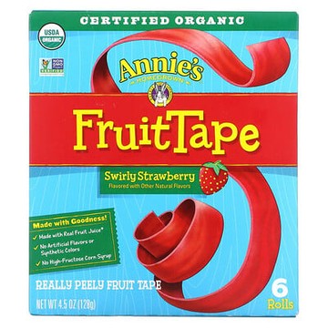 Annie's Homegrown, FruitTape，漩渦草莓，6 卷，4.5 盎司（128 克）