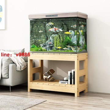 【可開發票】【破盤價】實木魚缸架魚缸落地底柜烏龜缸架子定制魚缸架底座萬能家用清倉