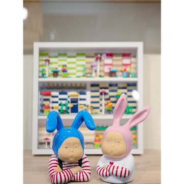 稀奇藝術《表情包》兔比比辦公室桌面可愛多巴胺雕塑擺件藝術禮品