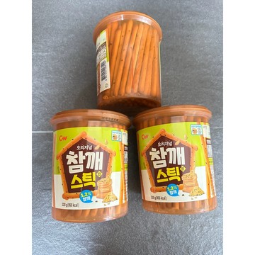 現貨 特價 韓國🇰🇷Cw 芝麻棒餅乾 罐裝芝麻棒 特大包裝 韓國 芝麻餅乾 220g