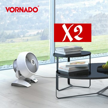 兩台團購價【VORNADO沃拿多】8-12坪DC直流渦流空氣循環機 白色 6303DC-TW