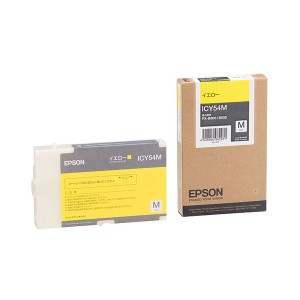 まとめ) エプソン EPSON インクカートリッジ イエロー Mサイズ ICY54M