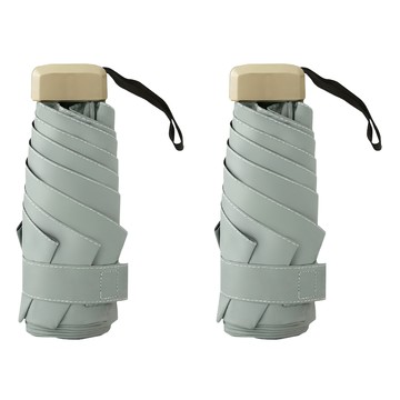 傘霸 五折傘 Mini 扁柄 UPF50+  奶油綠