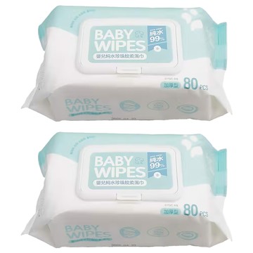 FAmILyLIFE 生活 嬰兒純水珍珠紋柔濕巾 掀蓋式  2個  80張  50g