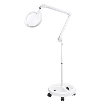 1.8x/3D/178mm 大鏡面LED調光護眼檯燈放大鏡 落地輪架式 E058-R