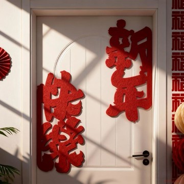 甄選好物🌈2026馬年氛圍牆貼新年裝飾創意牆面佈置貼紙春節元旦過年房門裝飾 026馬年福字門貼 新年馬年門貼 春節過年