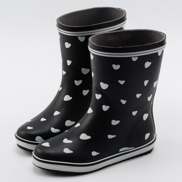 (限時72折/22.5最後尺寸)Kuru Mira漂浮愛心晴雨靴-黑(原價1780)