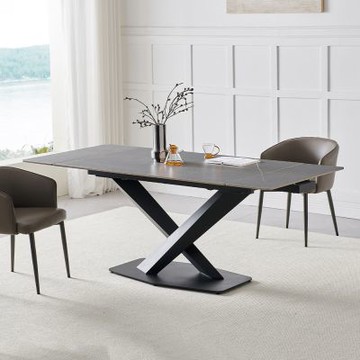 MUNA家居  J8014型6.6尺岩板拉合餐桌/不含椅   200X90X78cm