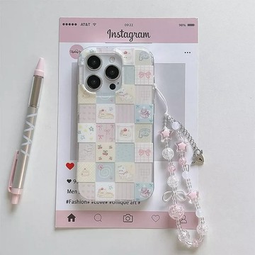 彩色方格貓適用蘋果17PROMAX手機殼iPhone15Plus硬殼14小清新13趣味16pro大孔鏤空12保護殼
