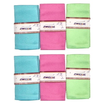 2MZJAE 廚房吸水雙面魚鱗抹布 顏色隨機 216g 9條裝  25 x 25cm  2包