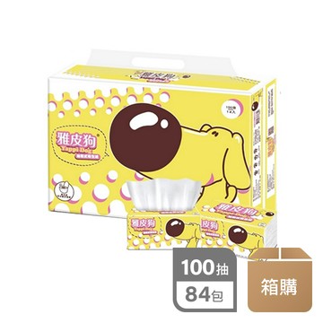 【廠商直送】(箱購)雅皮狗抽取衛生紙100抽14包6袋-黃色版