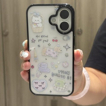 台灣出貨🔥棉襖小狗適用iPhone17/16promax手機殼蘋果13黑邊12透明15防摔12