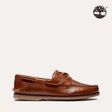 Timberland 男款棕色休閒帆船鞋|A232XF74