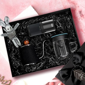 PO:Selected｜丹麥電動手沖咖啡三件禮盒組(咖啡壺-共2色/玻璃杯240ml-共4色/電動磨豆機)