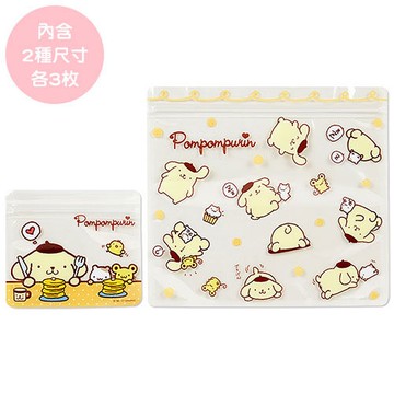 【震撼精品百貨】Pom Pom Purin 布丁狗~布丁狗可愛透明PP夾鍊袋組-一組6個入(甜蜜鬆餅)