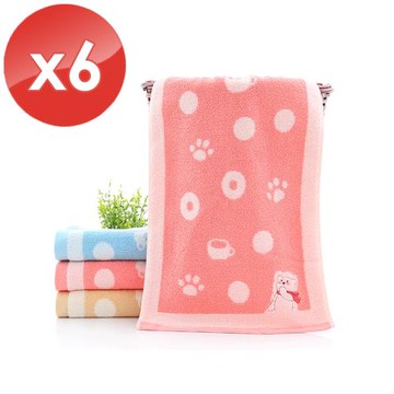 HKIL-巾專家 蓬鬆系列卡通熊毛巾-6入組