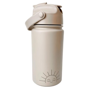 不鏽鋼吸管水壺 食品級304不鏽鋼 冷熱皆宜 真空密封 長效保溫  暖心灰  420ml  1個