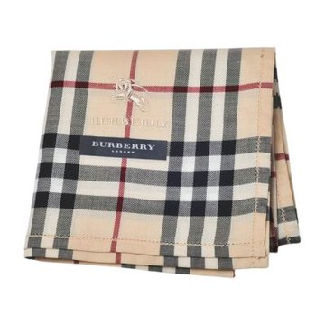 BURBERRY 經典淺駝色格紋戰馬圖騰字母LOGO刺繡帕領巾(48CM)