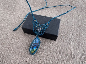 230603 Macrame 拉長石 編織 頸鍊