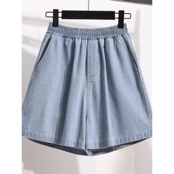 大碼女裝2025夏季新款胖mm高腰顯瘦百搭短褲寬松減齡舒適牛仔褲子