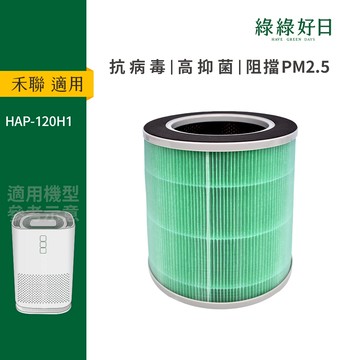 適用 Heran 禾聯 HAP-120H1 抗菌HEPA複合顆粒活性碳濾網 綠綠好日
