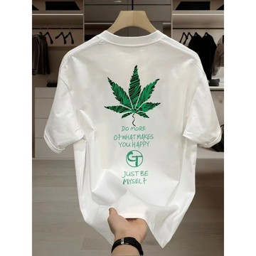 潮款風~夏秋厚款重磅純棉上衣男 短袖T恤男 夏季印花T恤潮流美式復古上衣oversize t恤學生大尺碼寬鬆 短上衣男