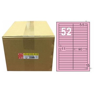 【龍德】A4三用電腦標籤 11x90mm 粉紅色 1000入 / 箱 LD-8105-R-B【APP滿額下單10%點數(單一帳號最高5000點)】1/31止