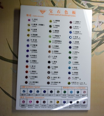 寶石色卡  鋯石色卡色板寶石  尖晶石紅剛玉寶石色卡  合成寶石
