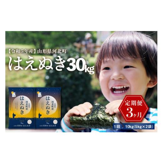 ふるさと納税 山形県 河北町 ※2024年3月下旬スタート※ はえぬき30kg（10kg×3ヶ月）定期便 山形県産