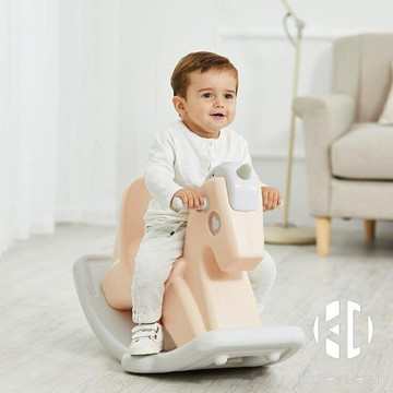 兒童塑料搖馬玩具寶寶小木馬車嬰兒搖搖馬大小號加厚嬰兒周歲禮物【聚物優品】