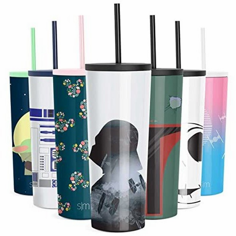 スターウォーズのキャラクター ストローリッド付きの断熱ウォーターボトルタンブラー再利用可能なステンレス鋼広口トラベルカップ24オン 通販 Lineポイント最大0 5 Get Lineショッピング