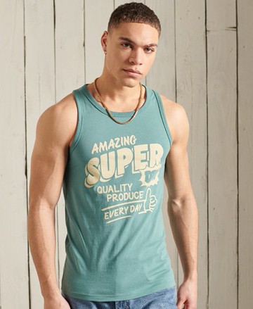 Superdry Men's Men's Workwear Graphic Vest Green / Cerulean Dusk - Size: Xxxl