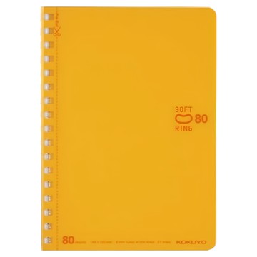 KOKUYO 國譽 軟線圈筆記本mini A6 80頁  黃橘色  1本