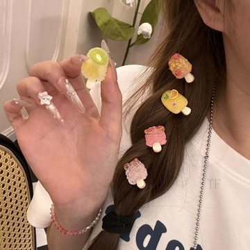 🧲臺灣出貨🛒優選新品🧲水果雪糕迷你鴨嘴夾甜妹少女前額碎髮劉海夾森系髮卡