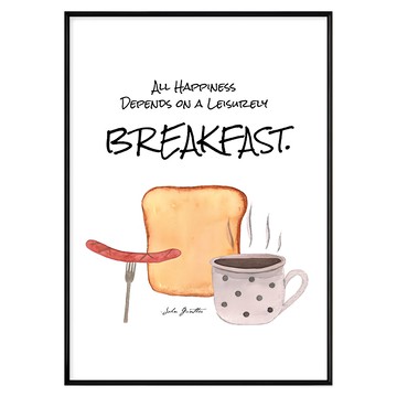 早安晨之美 BREAKFAST早餐裝飾畫  50 x 70cm  黑色