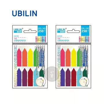 標籤貼 螢光貼 UBILIN 優筆霖 考題本用 記號貼 方形螢光透明貼 螢光透明貼 箭形透明貼 索引貼 標籤貼 新全文具
