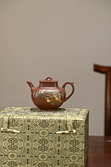 文心宋韻 全手工褚萍泥繪容量300cc原礦紫泥合於天造厭於人意