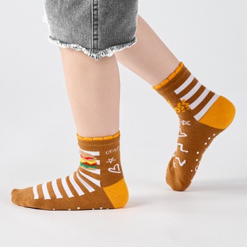 聯名Crazygogo_探險者一號 中筒襪 - 咖(1y-9y)