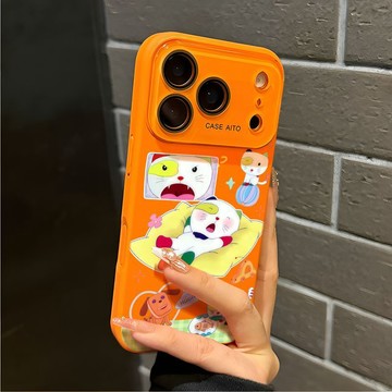 綠格小怪貓咪適用蘋果17Promax手機殼iphone16pro液態硅膠15pro巨