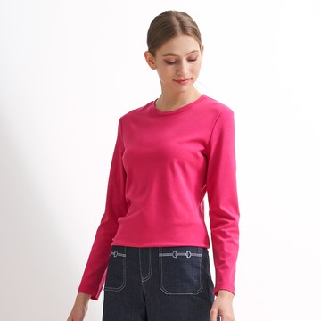 CLL巧玲瓏 經典圓領天絲絨發熱衣(桃色) 5223503