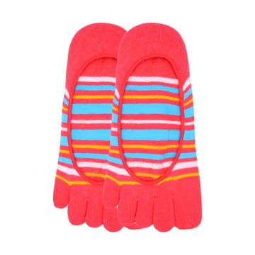 Arnold Palmer 雨傘牌 女款 活力隱形止滑五趾襪 舒適棉料 大面積雨傘圖案腳跟止滑墊  桃紅色  23~25cm