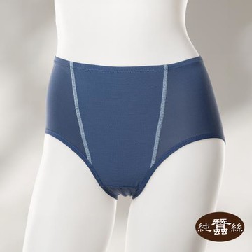 【岱妮蠶絲】親膚舒適優氧中腰修飾女三角蠶絲內褲-藍絲帶(WWA1LQ02)
