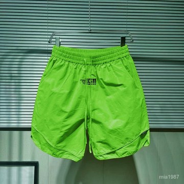 熒光黃黃褲子短褲男夏季透氣速幹短褲休閒潮流外穿五分褲居傢短褲 4LYI