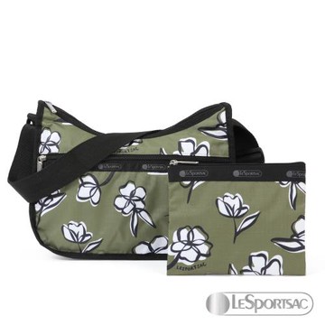 LeSportsac - Standard 側背水餃包/流浪包-附化妝包 (花卉剪影)