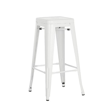 E-home亞尼工業風可堆疊金屬吧檯椅高76cm白