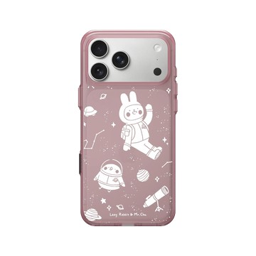 iPhone 17 Pro Max Clear (相機按鈕) 晶醺玫 - 懶散兔與啾先生 Lazy Rabbit and Mr.Chu - outerspace