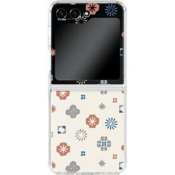 【預購】三星手機殼/Samsung Galaxy Z Flip5/經典花色/珊瑚紅藍