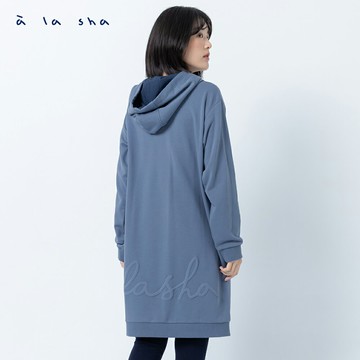 a la sha logo印花連帽長袖棉T