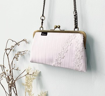 雪白天使花 口金包 手拿包 側背包 肩背包 隨身包 化妝包 雜物包